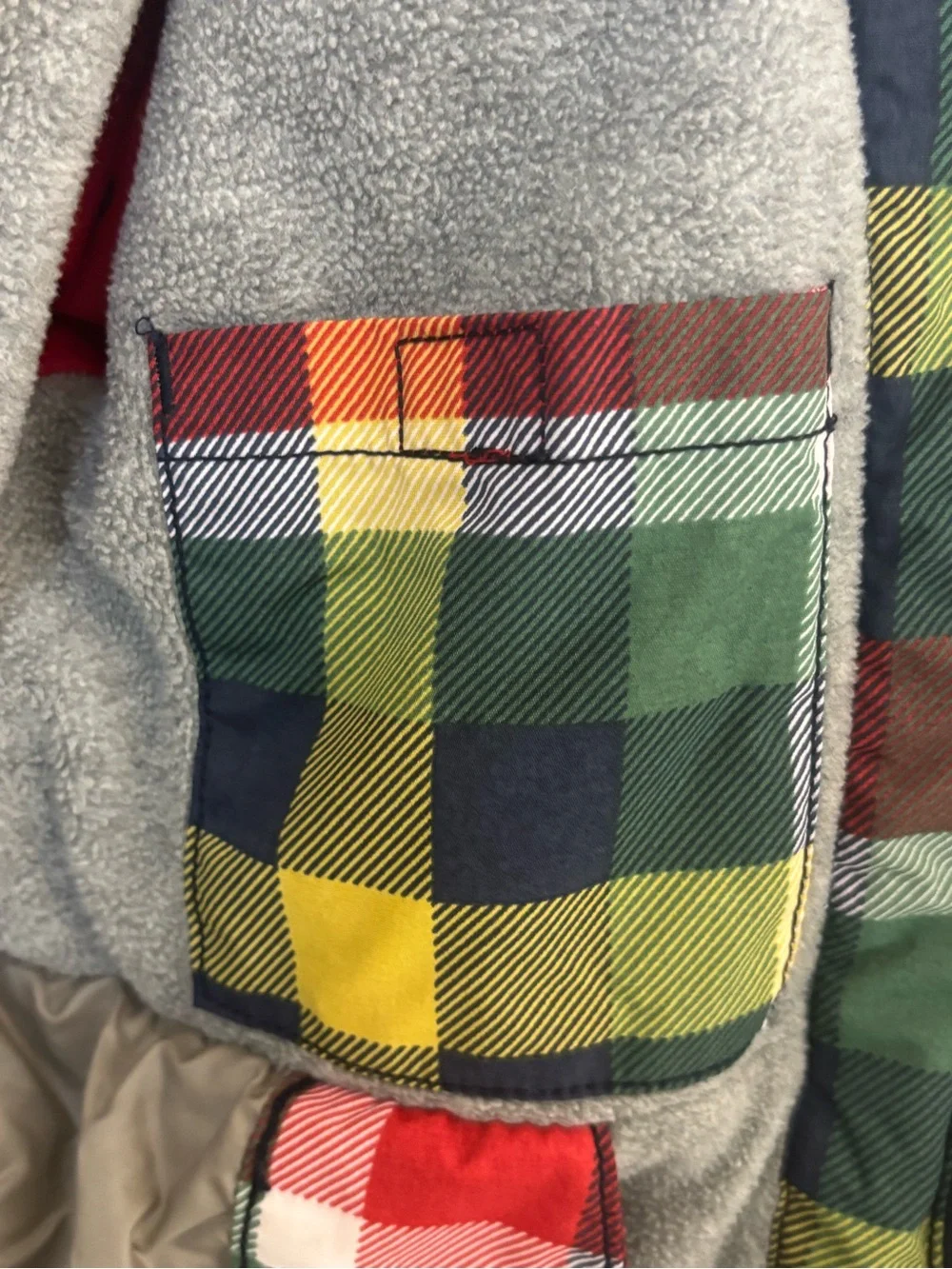 Mini Boden Multicolor Plaid Hooded Jacket Size 3-4 Fall Winter Coat Boys Girls